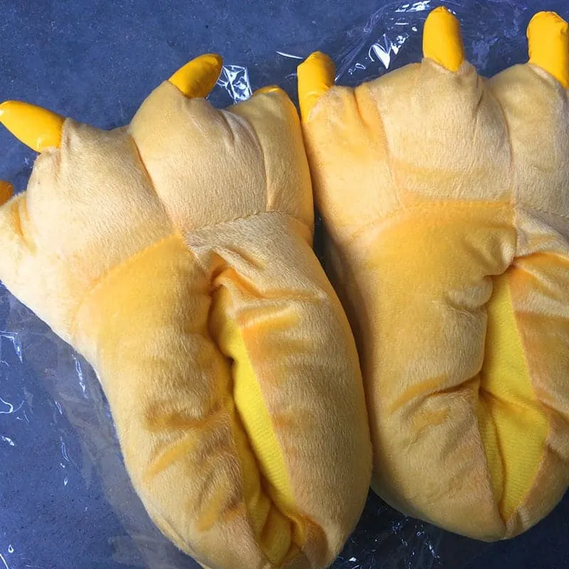 2023 Winter Warm Soft Indoor Floor Slippers Women Men Children Shoes Paw Funny Animal Christmas Monster Dinosaur Claw Plush Home