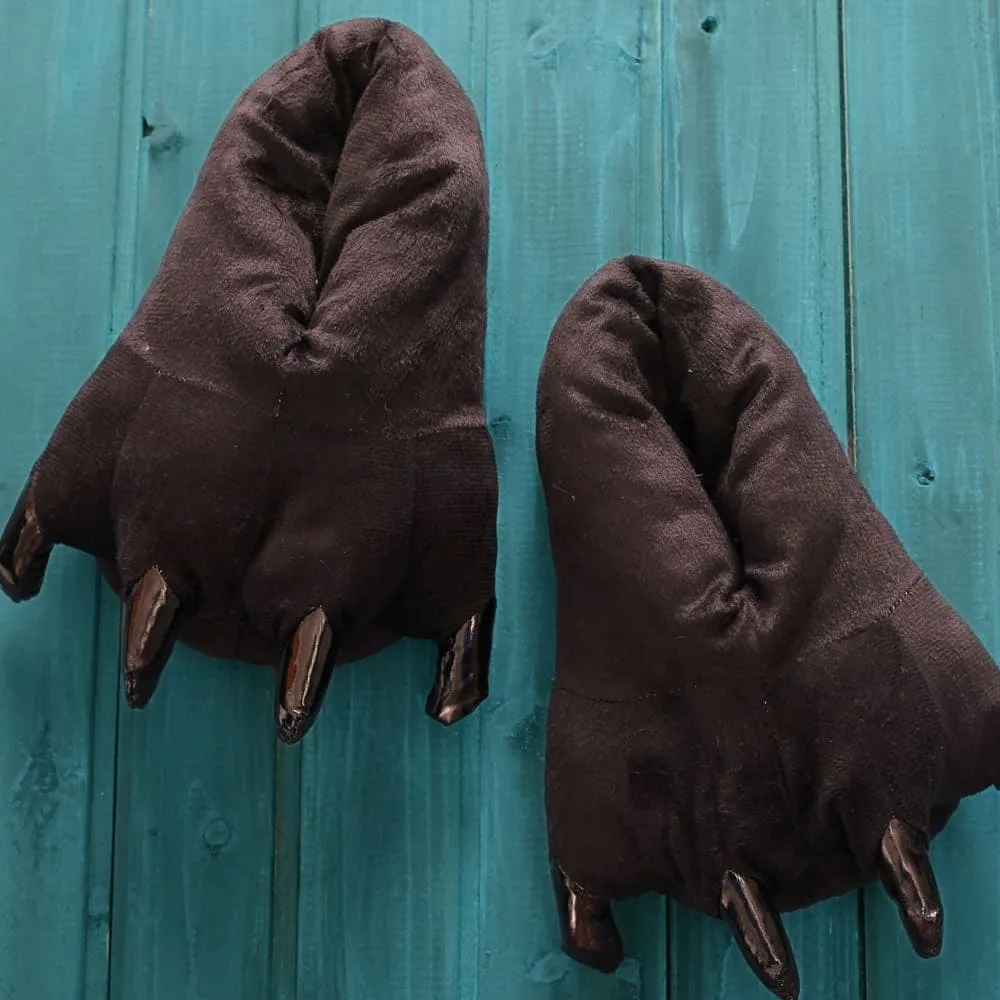 2023 Winter Warm Soft Indoor Floor Slippers Women Men Children Shoes Paw Funny Animal Christmas Monster Dinosaur Claw Plush Home