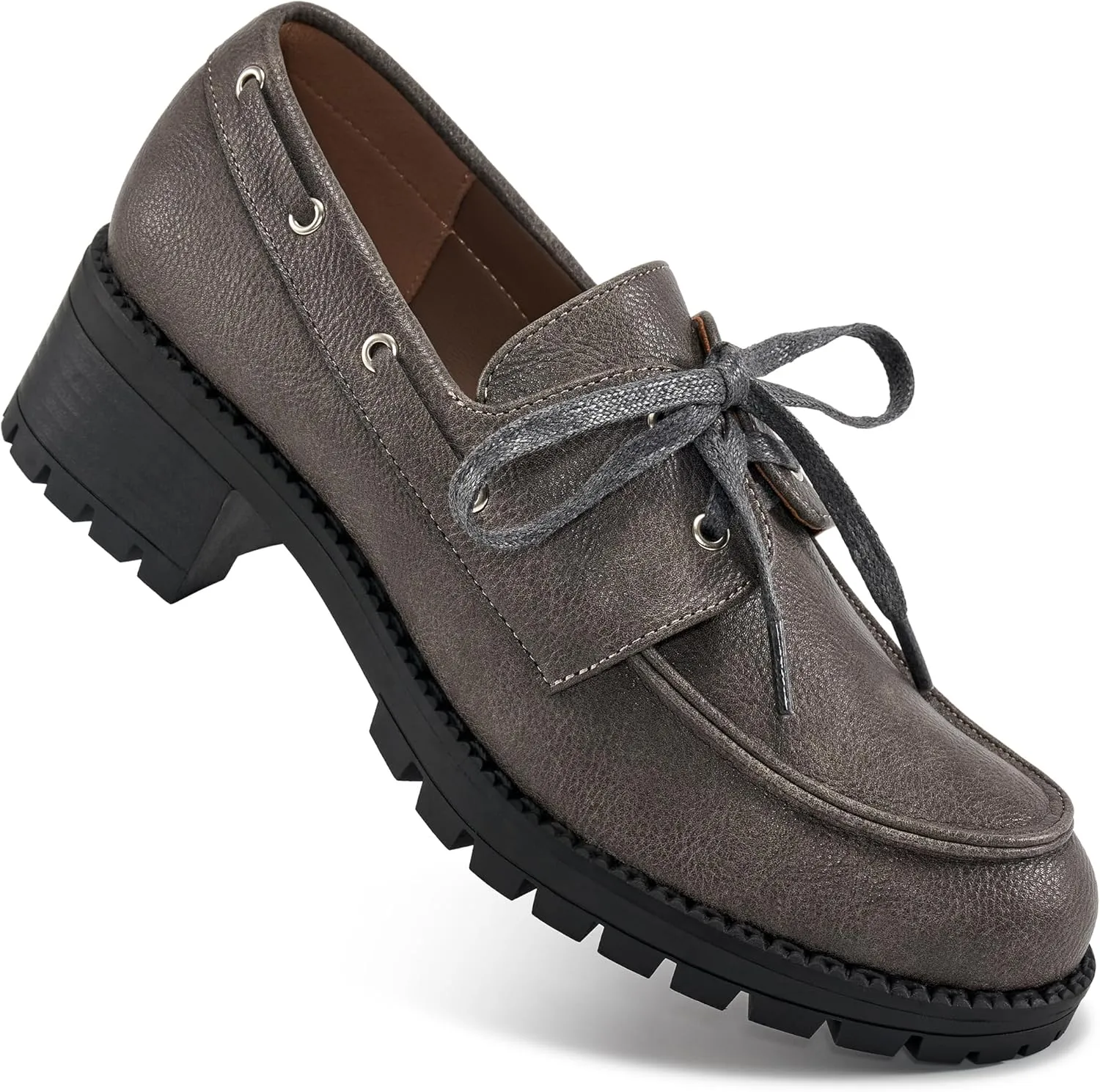 Ablanczoom Platform Oxford Shoes for Women : Lace Up Women's Platform Chunky Loafers with Lug Sole Dress Shoes for Work Business