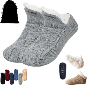 Admissioni Indoor Non-slip Thermal Socks,Fleece-Lined Non-slip Thermal Slippers Socks,Thermal Socks for Women,Men