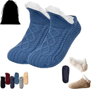 Admissioni Indoor Non-slip Thermal Socks,Fleece-Lined Non-slip Thermal Slippers Socks,Thermal Socks for Women,Men