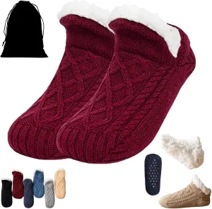 Admissioni Indoor Non-slip Thermal Socks,Fleece-Lined Non-slip Thermal Slippers Socks,Thermal Socks for Women,Men