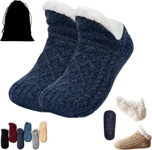 Admissioni Indoor Non-slip Thermal Socks,Fleece-Lined Non-slip Thermal Slippers Socks,Thermal Socks for Women,Men