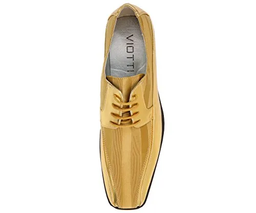 Amazon.com | Viotti Men's Formal Oxford Dress Shoe Striped Satin Patent Tuxedo Classic Lace up Without Tip Style 179/5205 | Oxfords