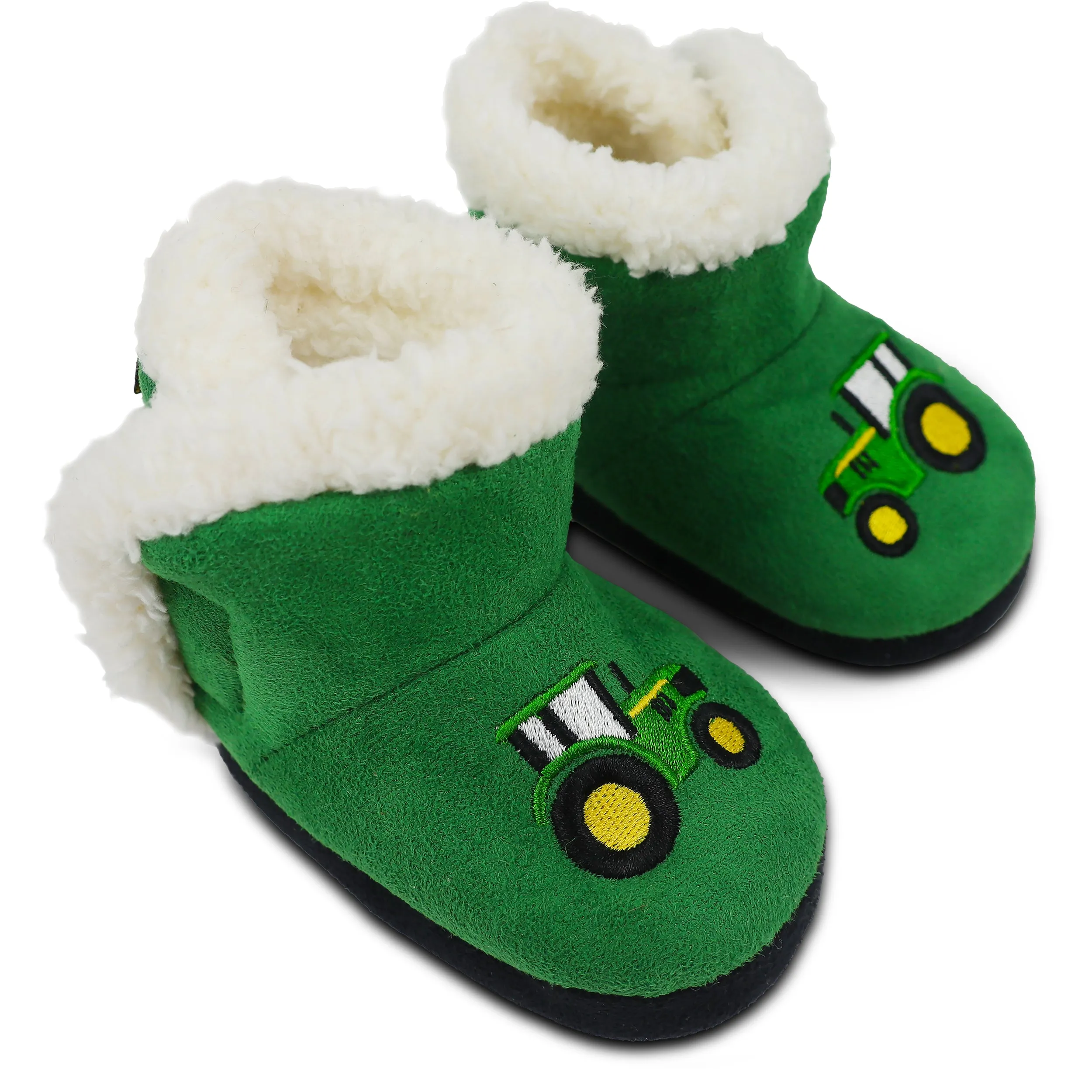 Baby and Toddler Green Tractor Slippers J2C741GF