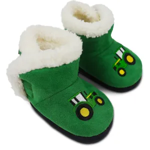 Baby and Toddler Green Tractor Slippers J2C741GF