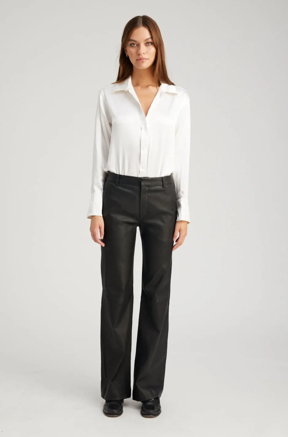 Black Leather Classic Trousers PR