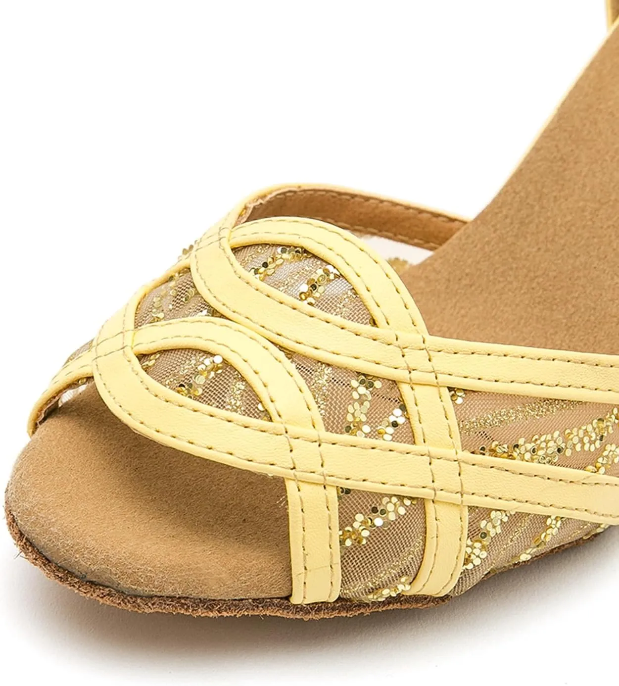 Breathable Mesh vamp Dance Shoes for Women Ballroom Party Bridal Wedding Sandals