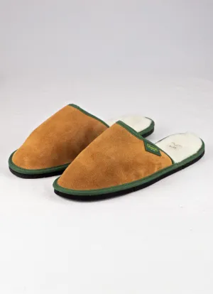 British Made Wool Lined Suede Mule with Sole