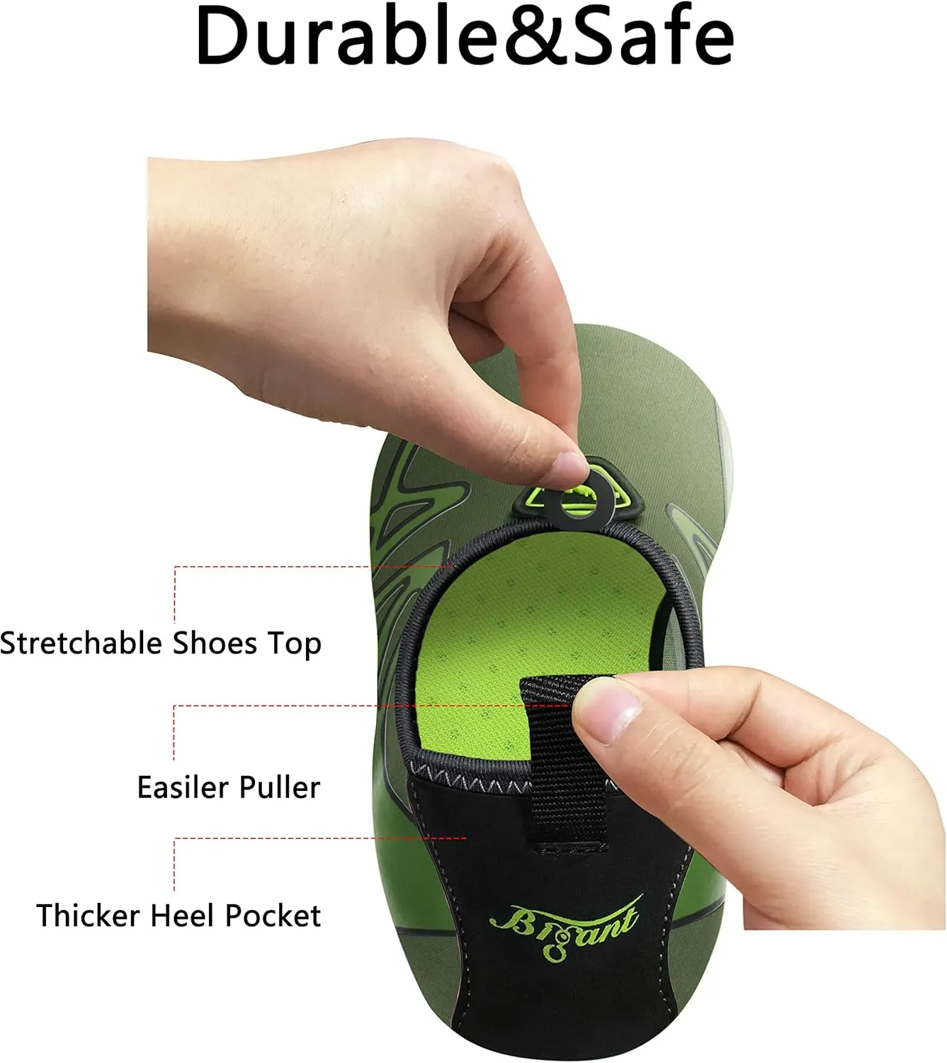 BULLIANT Women Water Shoes Men,Barefoot Sock Slippers Slip on Beach Shoes Yoga Exercise Shoes Quick Dry