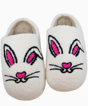 Bunny Face Slippers - White - FINAL SALE