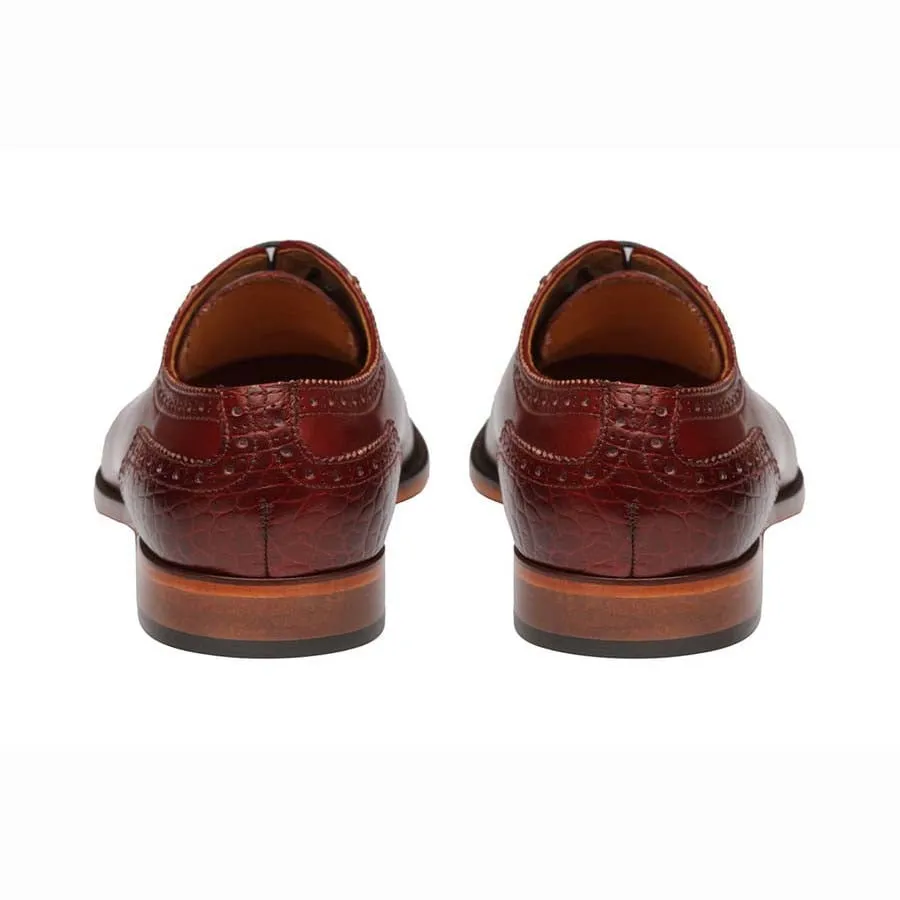 Burgundy Croco Wingtip Oxfords