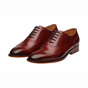 Burgundy Croco Wingtip Oxfords
