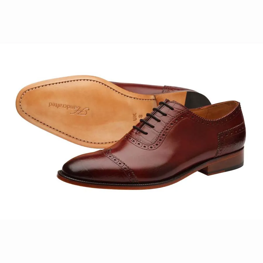 Burgundy Croco Wingtip Oxfords