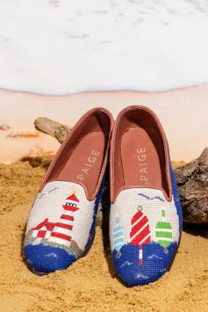 BY PAIGE - NEEDLEPOINT LOAFER IN LIGHTHOUSE & BUOY