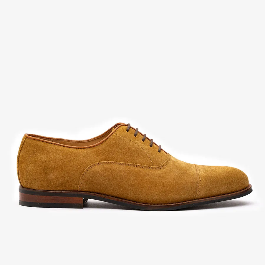 Camel Suede Captoe Oxfords