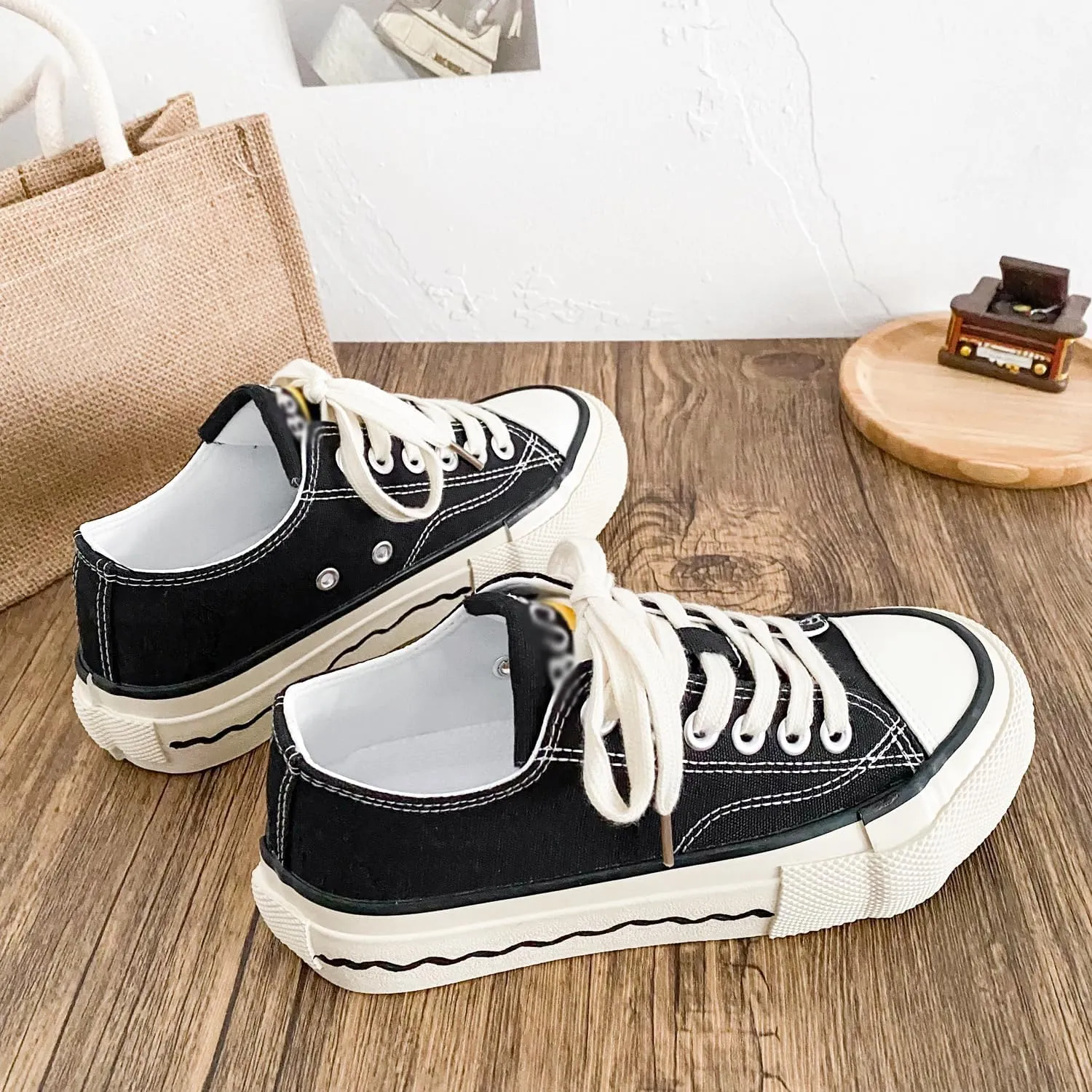 Canvas Chunky Sneakers for Women & Girls - Cute Y2K Walking Shoes for Travel & Gifts