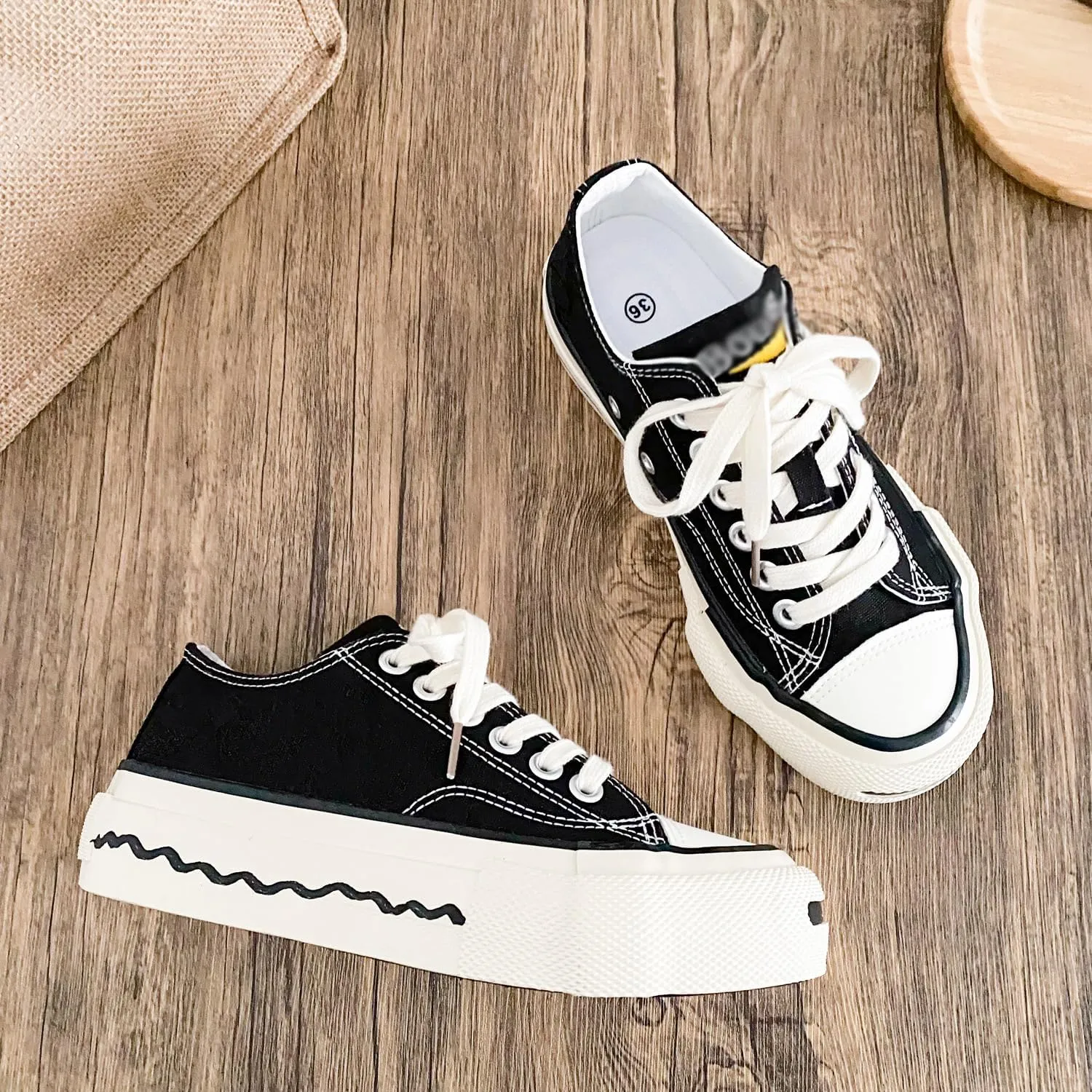 Canvas Chunky Sneakers for Women & Girls - Cute Y2K Walking Shoes for Travel & Gifts