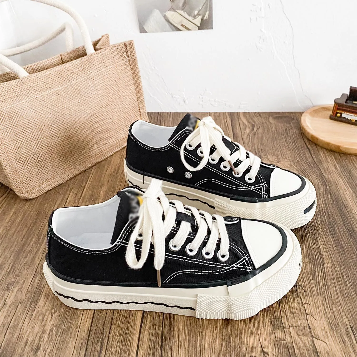 Canvas Chunky Sneakers for Women & Girls - Cute Y2K Walking Shoes for Travel & Gifts