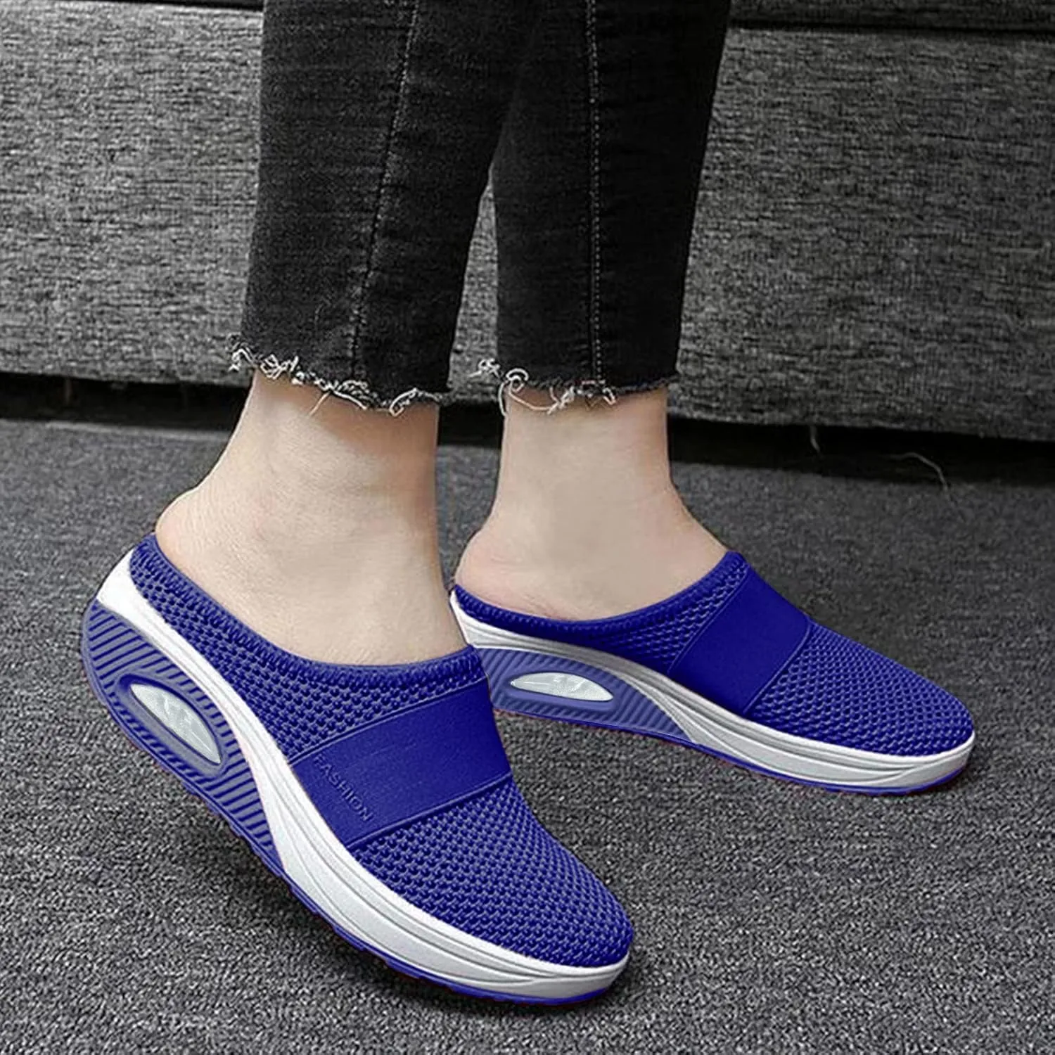 Cathalem Diabetic Shoes for Women, Women's Air Cushion Slip-On Walking Shoes Orthopedic Diabetic Walking Shoes