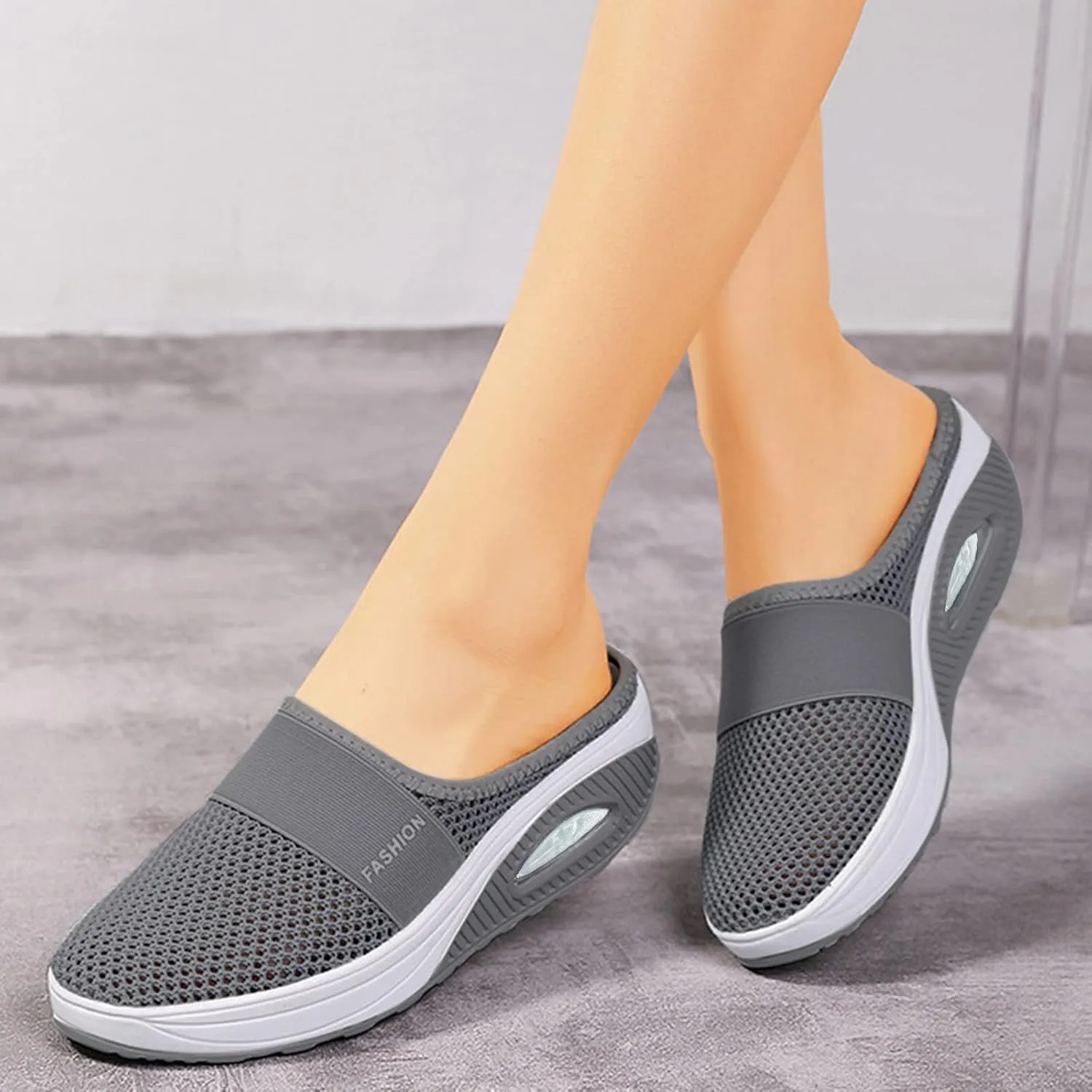 Cathalem Diabetic Shoes for Women, Women's Air Cushion Slip-On Walking Shoes Orthopedic Diabetic Walking Shoes