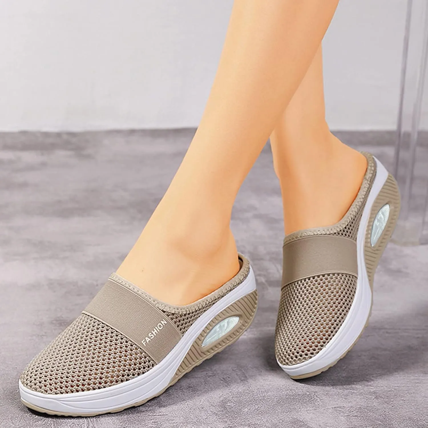 Cathalem Diabetic Shoes for Women, Women's Air Cushion Slip-On Walking Shoes Orthopedic Diabetic Walking Shoes