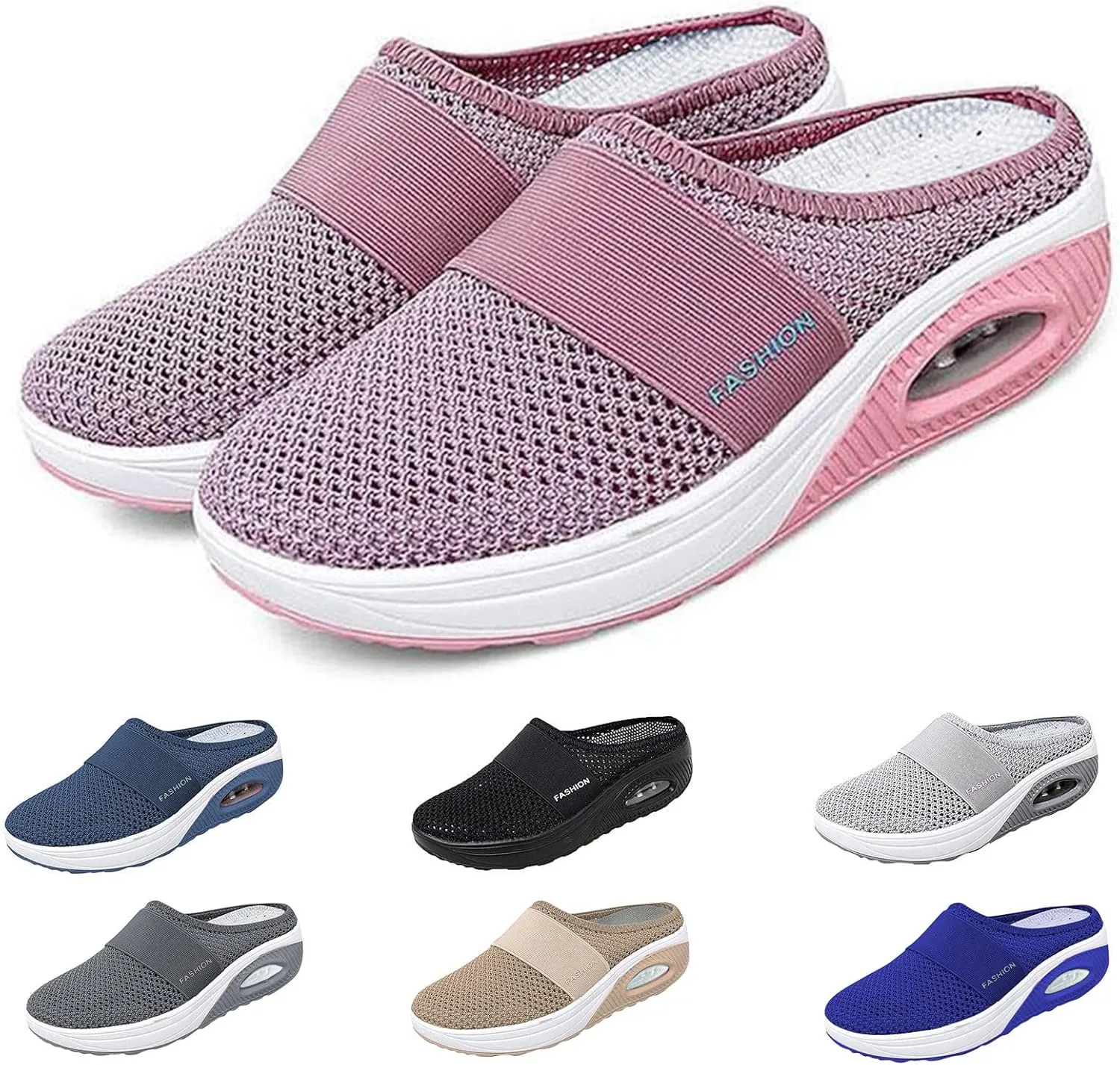 Cathalem Diabetic Shoes for Women, Women's Air Cushion Slip-On Walking Shoes Orthopedic Diabetic Walking Shoes