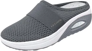 Cathalem Mule Sneakers for Women, Women's Air Cushion Slip-On Walking Shoes Orthopedic Diabetic Walking Shoes, Lace Up Shoes