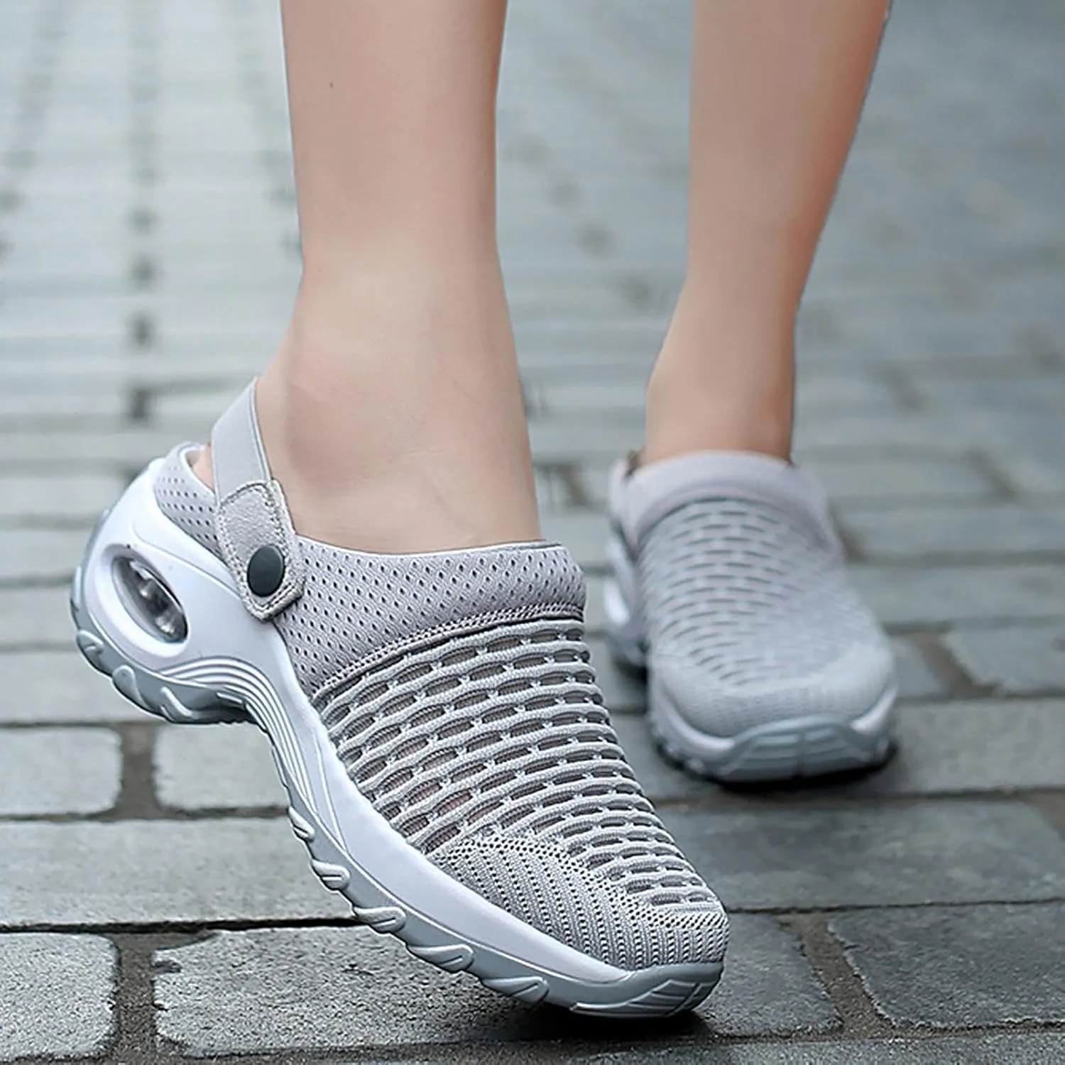 Cathalem Mules for Women 2024 Air Cushion Orthopedic Slip on Shoes Air Cushion Slip-on Diabetic Walking Shoes for Women