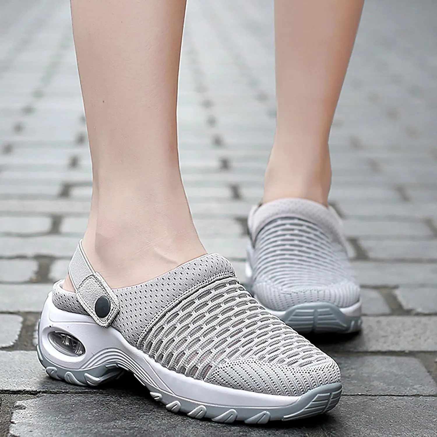 Cathalem Mules for Women 2024 Air Cushion Orthopedic Slip on Shoes Air Cushion Slip-on Diabetic Walking Shoes for Women