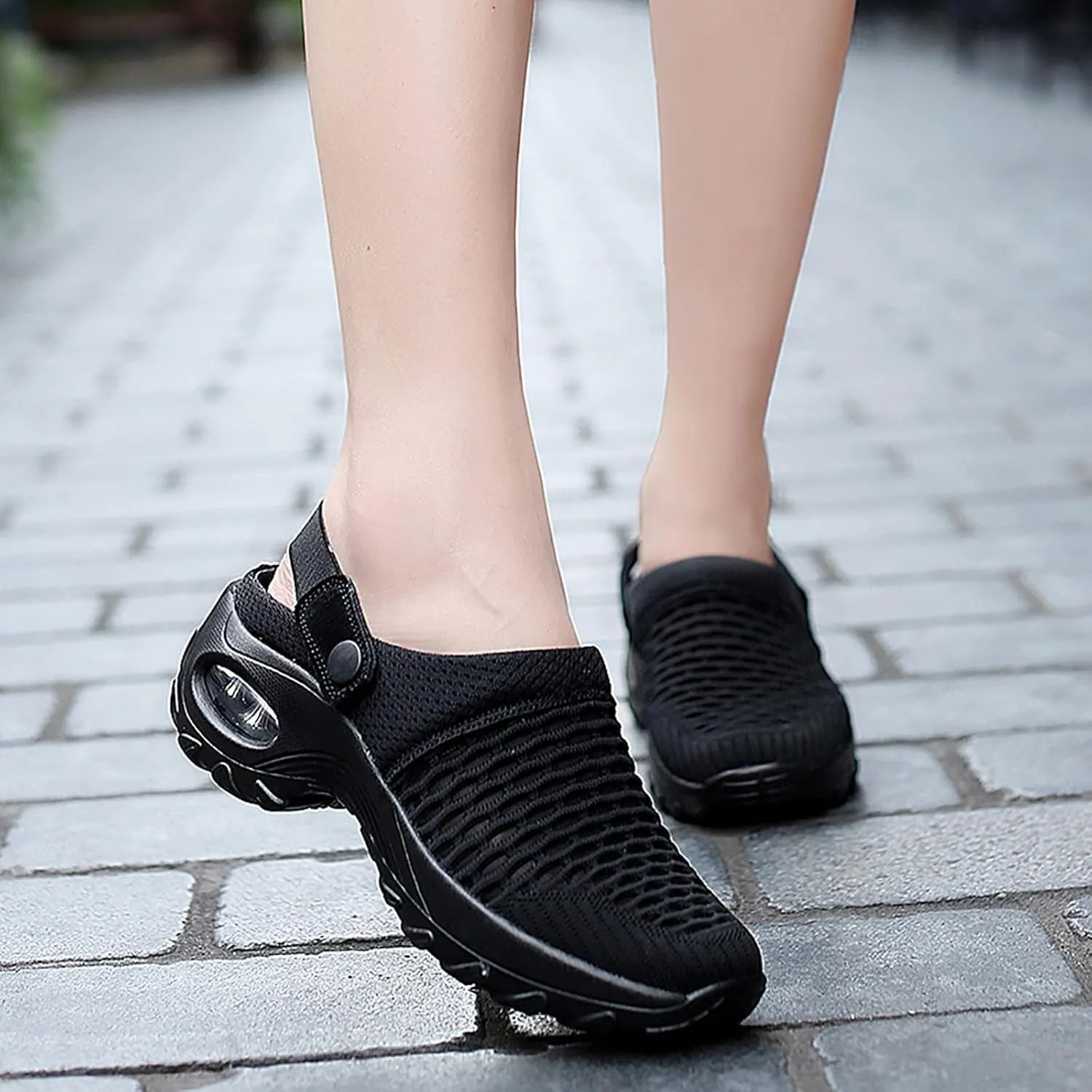 Cathalem Orthopedic Shoes for Women Air Cushion Orthopedic Slip on Shoes Air Cushion Slip-on Diabetic Walking Shoes for Women