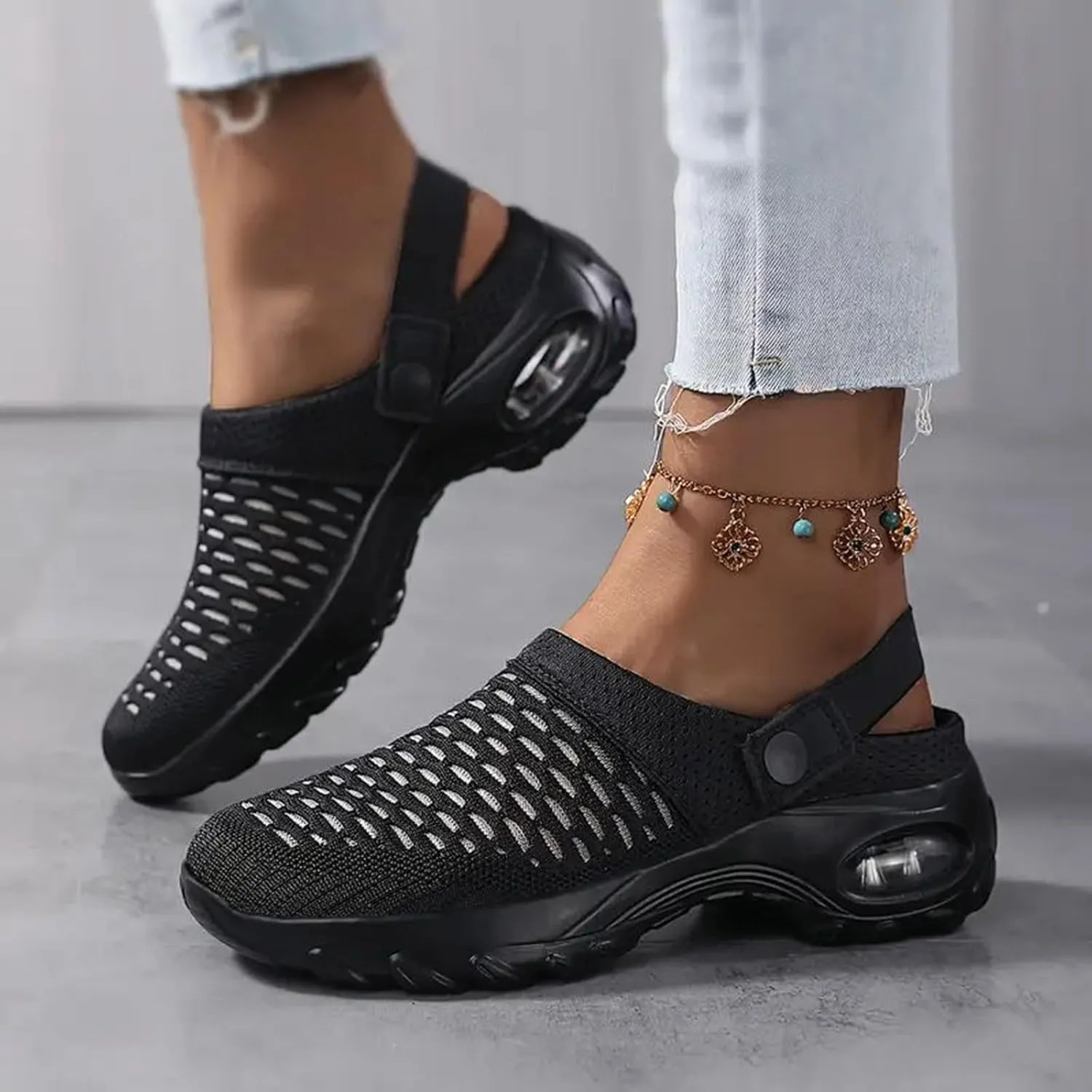 Cathalem Orthopedic Shoes for Women Air Cushion Orthopedic Slip on Shoes Air Cushion Slip-on Diabetic Walking Shoes for Women