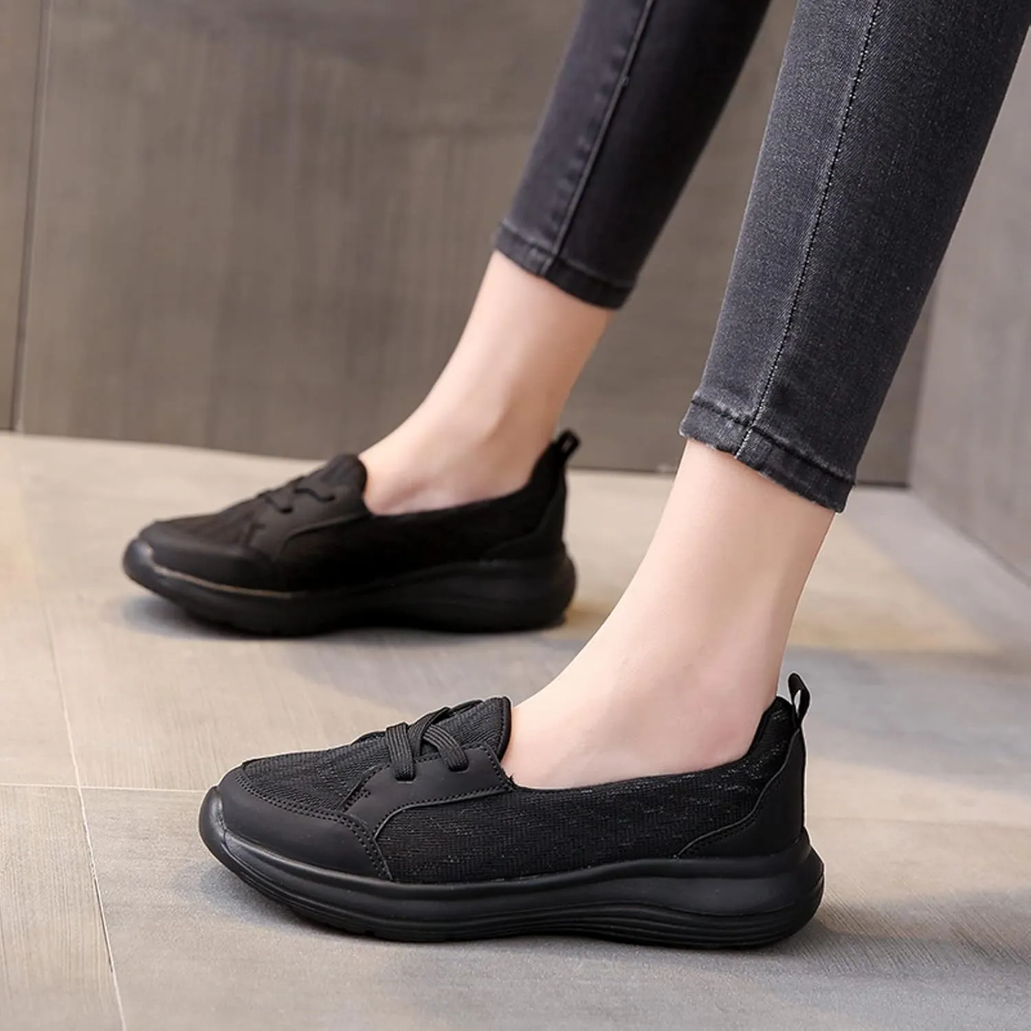 Cathalem Orthopedic Walking Shoes for Women, 2024 New Orthopedic Women's Breathable Slip On Arch Support Non-Slip Shoes