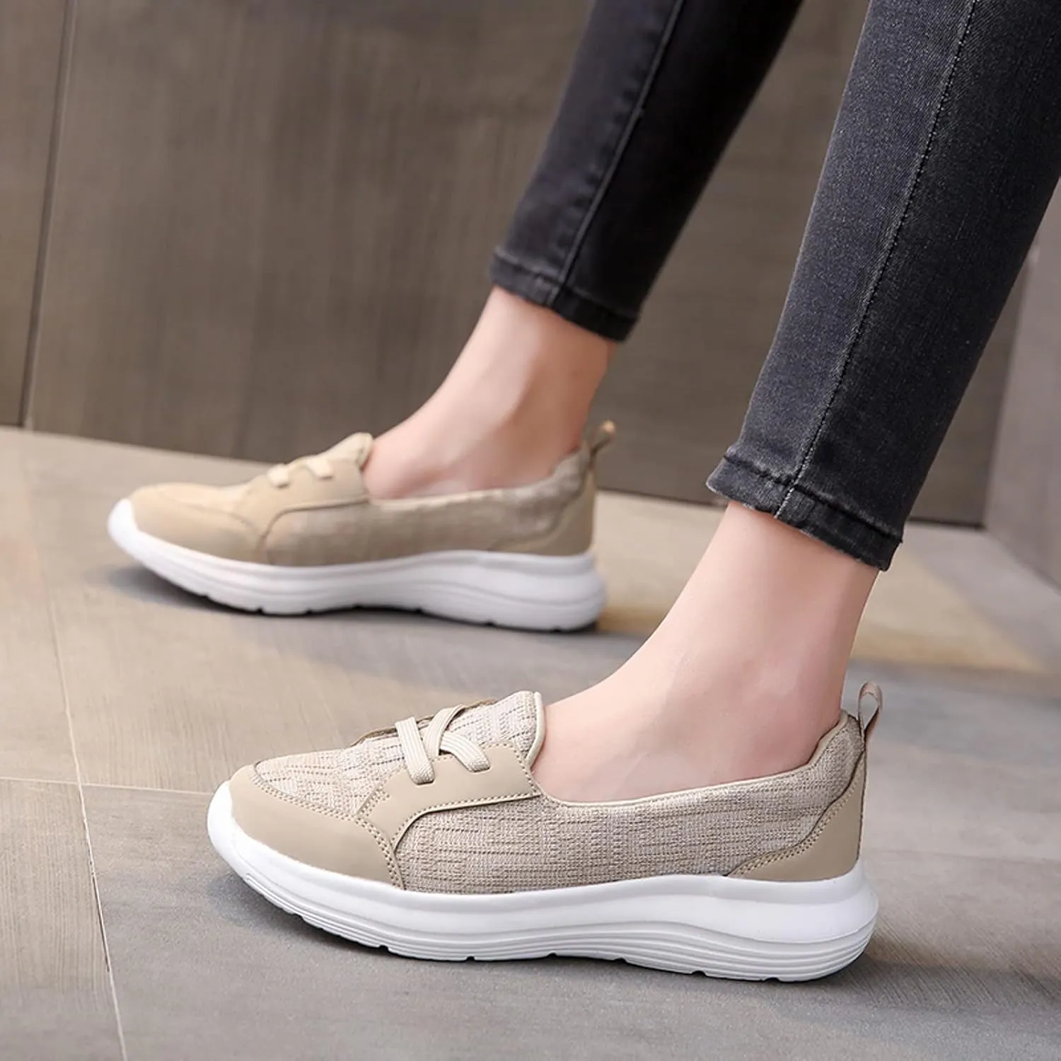 Cathalem Orthopedic Walking Shoes for Women, Orthopedic Women's Breathable Slip On Arch Support Non-Slip Shoes