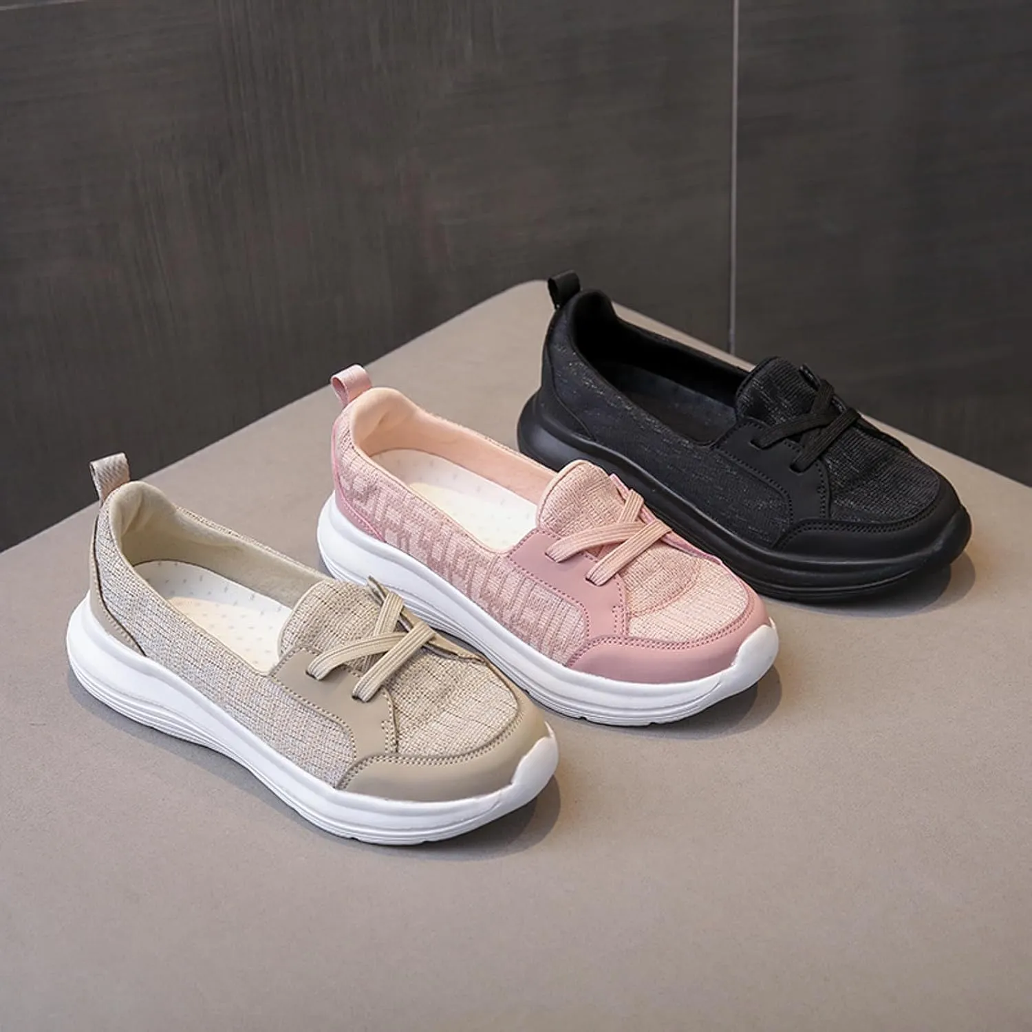 Cathalem Orthopedic Walking Shoes for Women, Orthopedic Women's Breathable Slip On Arch Support Non-Slip Shoes