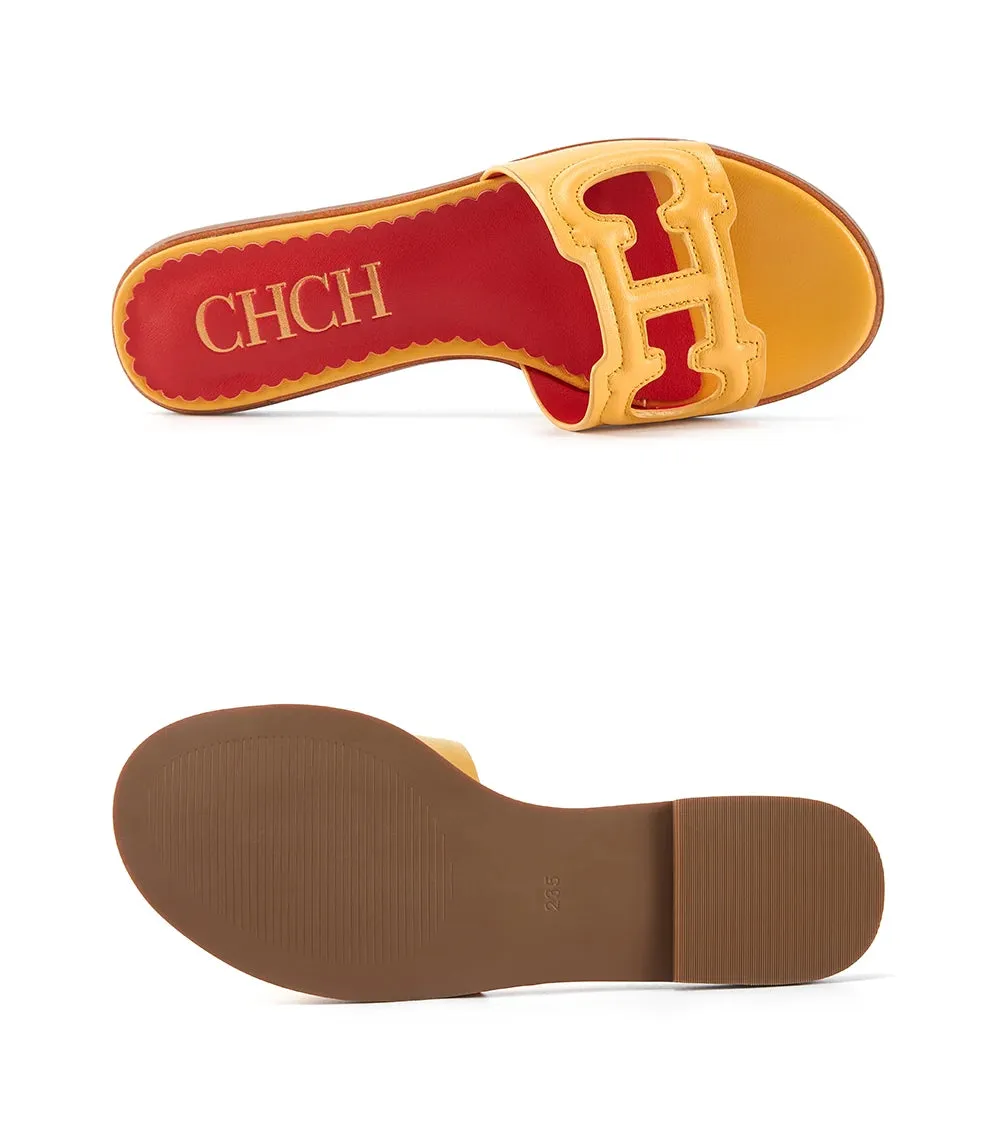 CHCH Women's Slippers 2024 Simple Black Flat Flat Women's Shoes Home Indoor Slippers
