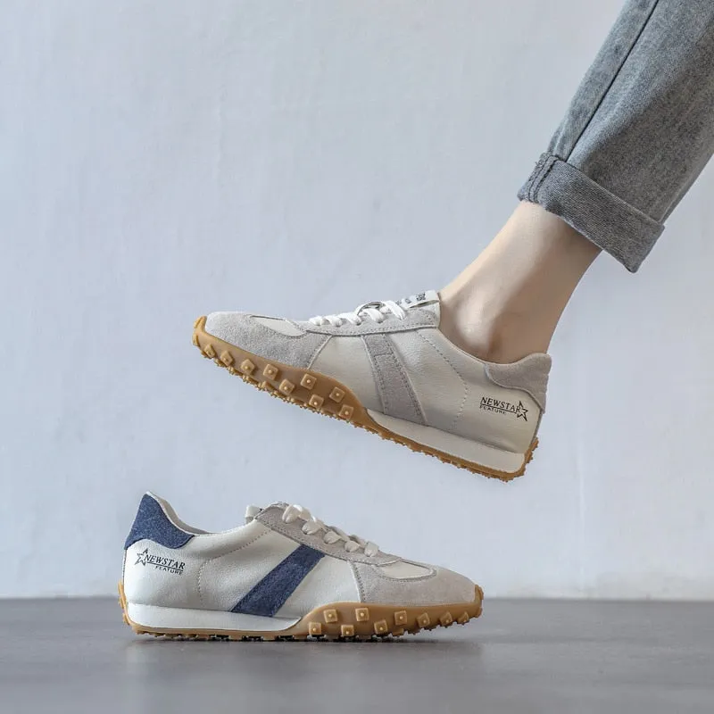 Chicmy Brand Women Shoes Fashion Sneakers Women Soft Leather Casual Flats Shoes Woman Lace-up Soft Bottom Platform Sneaker Ladies Shoes