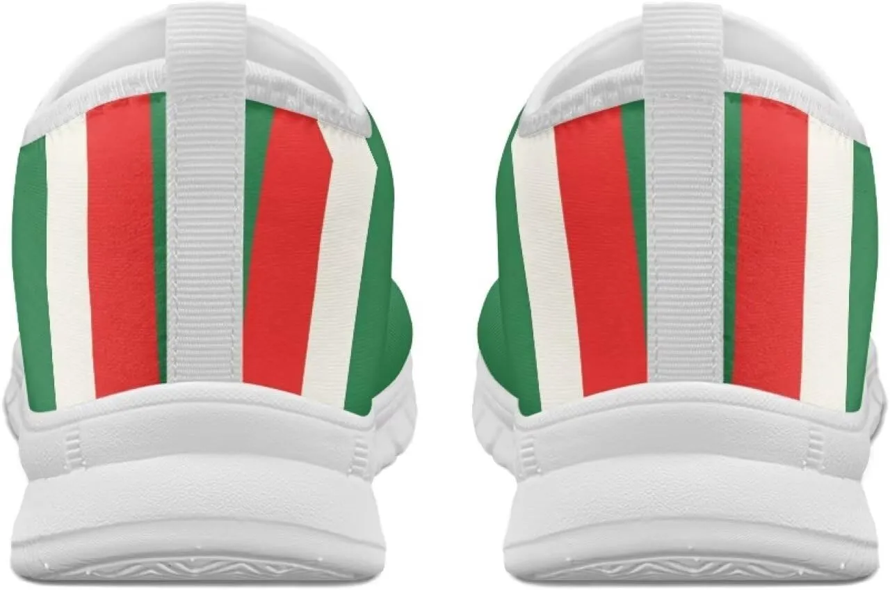 Christmas Sneakers for Women Soft Slip On Low Top Sneakers Casual Non-Slip Lightweight Athletic Walking Shoes for Teen Girls US 5.5-11.5