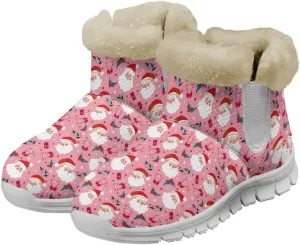 Christmas Winter Snow Boots for Women Men Cold Weather Snow Booties Pull On Fuzzy Slippers Shoes