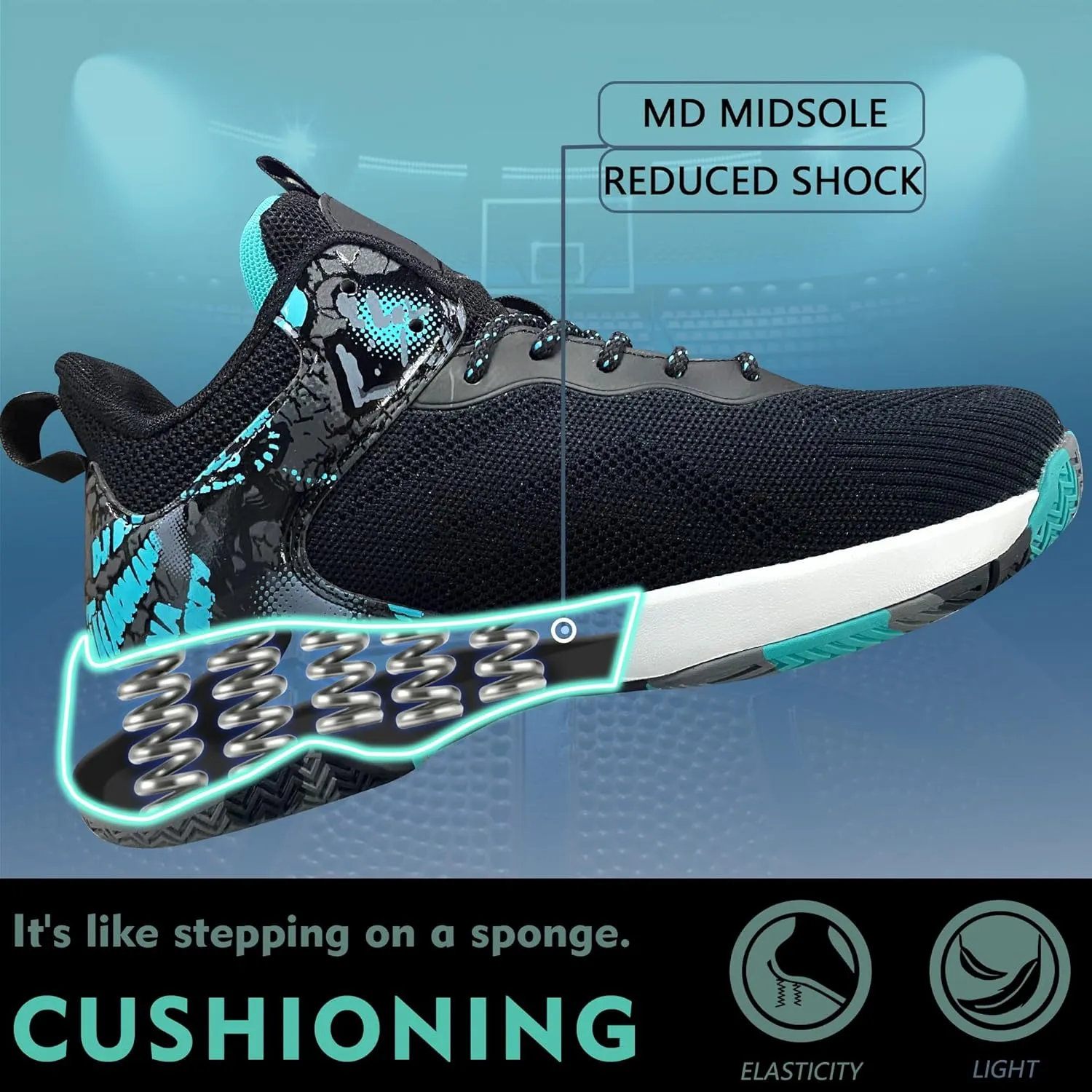 CJSPORX Mens Basketball Shoes Breathable Non Slip Running Fashion Sneakers