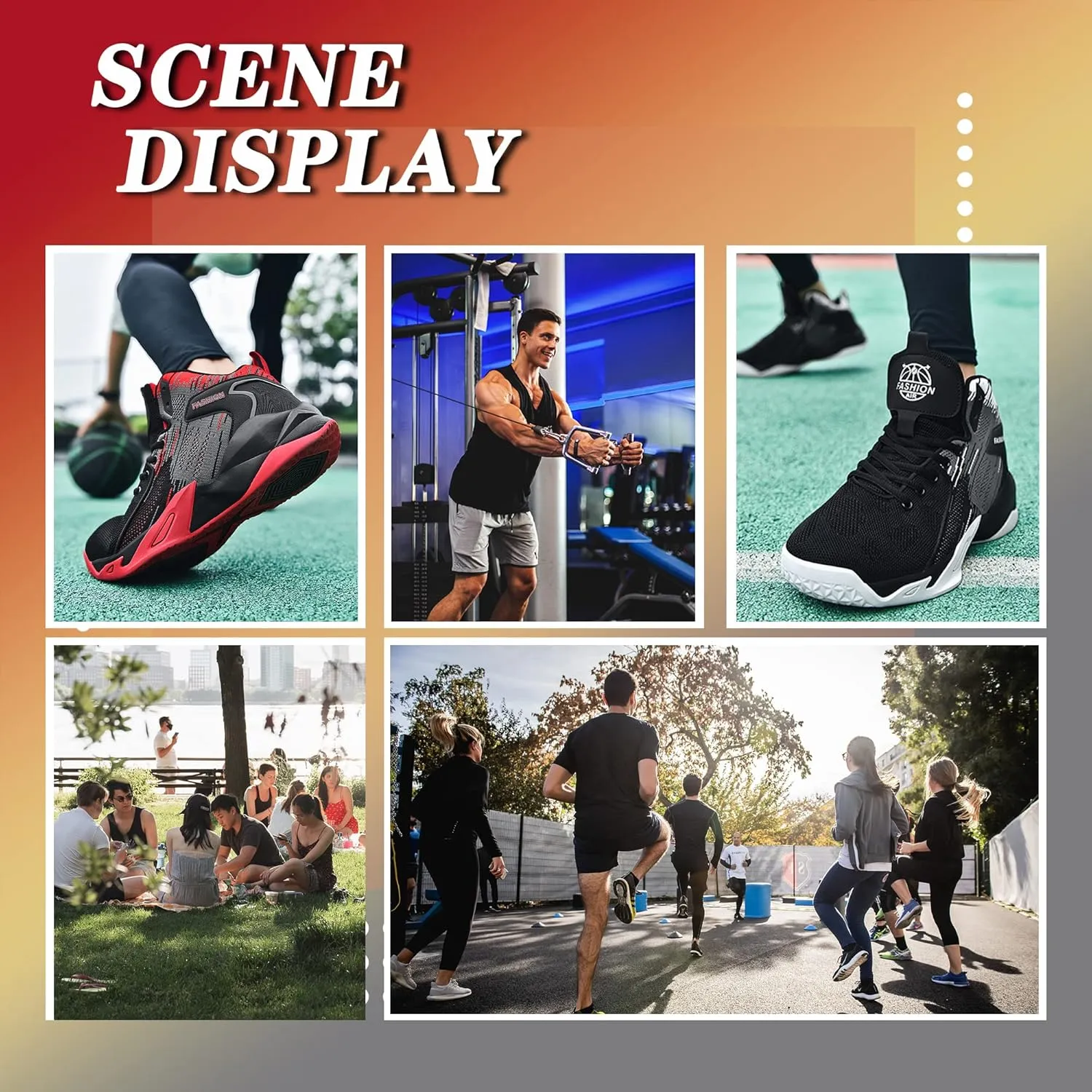 CJSPORX Mens Basketball Shoes Breathable Non Slip Running Fashion Sneakers