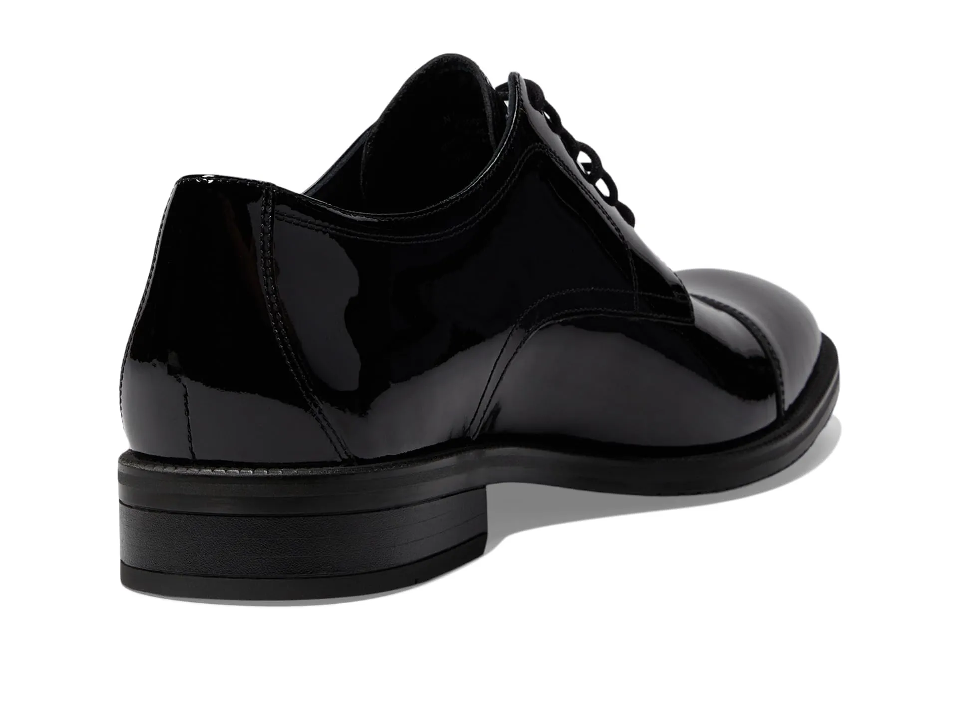 Cole Haan Men's Modern Essentials Cap Oxford, Black Patent/Black, 9.5