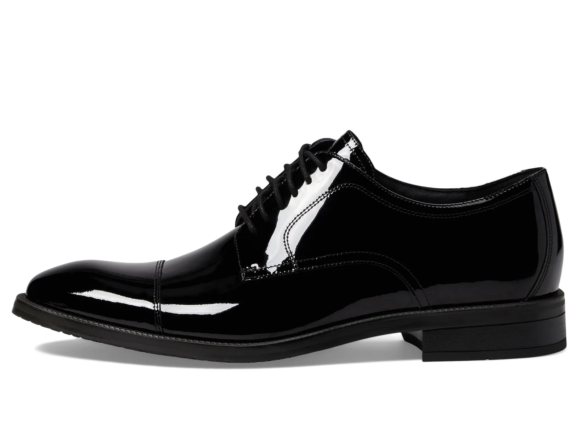 Cole Haan Men's Modern Essentials Cap Oxford, Black Patent/Black, 9.5