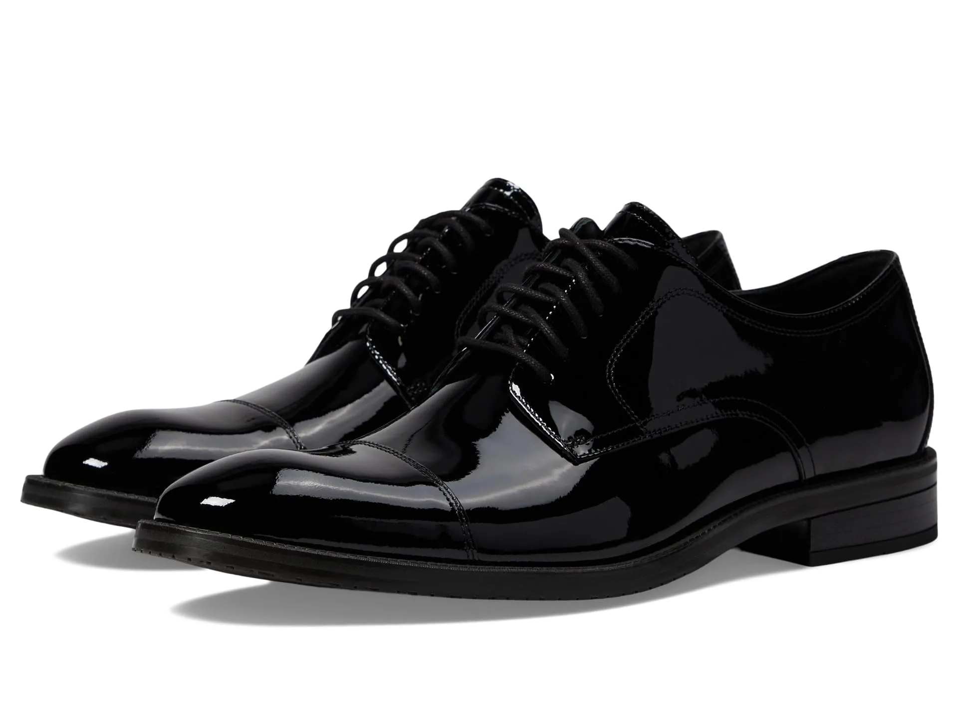 Cole Haan Men's Modern Essentials Cap Oxford, Black Patent/Black, 9.5