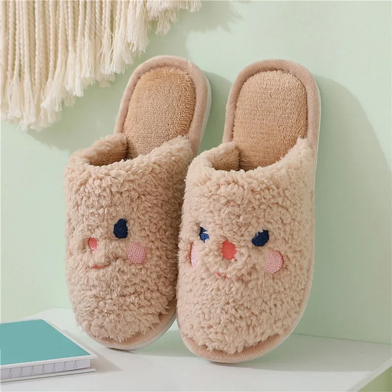 Cute Cow House Slippers Warm Fluffy for Winter