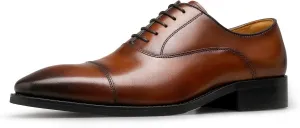 DESAI Men??s Dress Shoes with Genuine Leather in Classic Formal Oxford Leather Shoes for Men