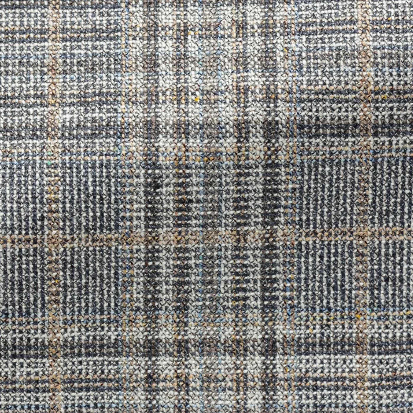 Di Pray Grey Silk & Wool Check with Copper Overcheck