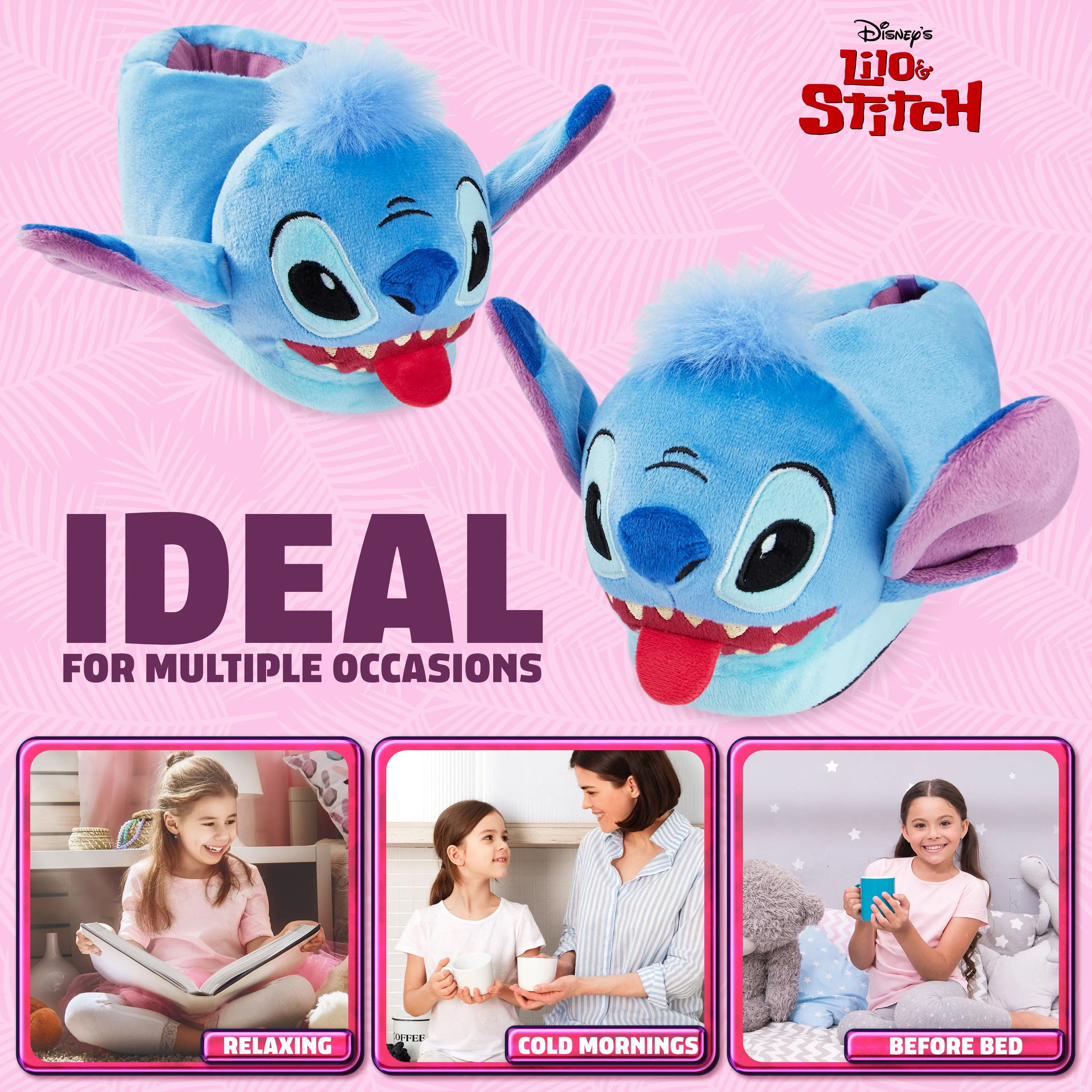 Disney Stitch Slippers Kids - 3D Fluffy Baby Yoda Children Warm Slippers Size 11-2