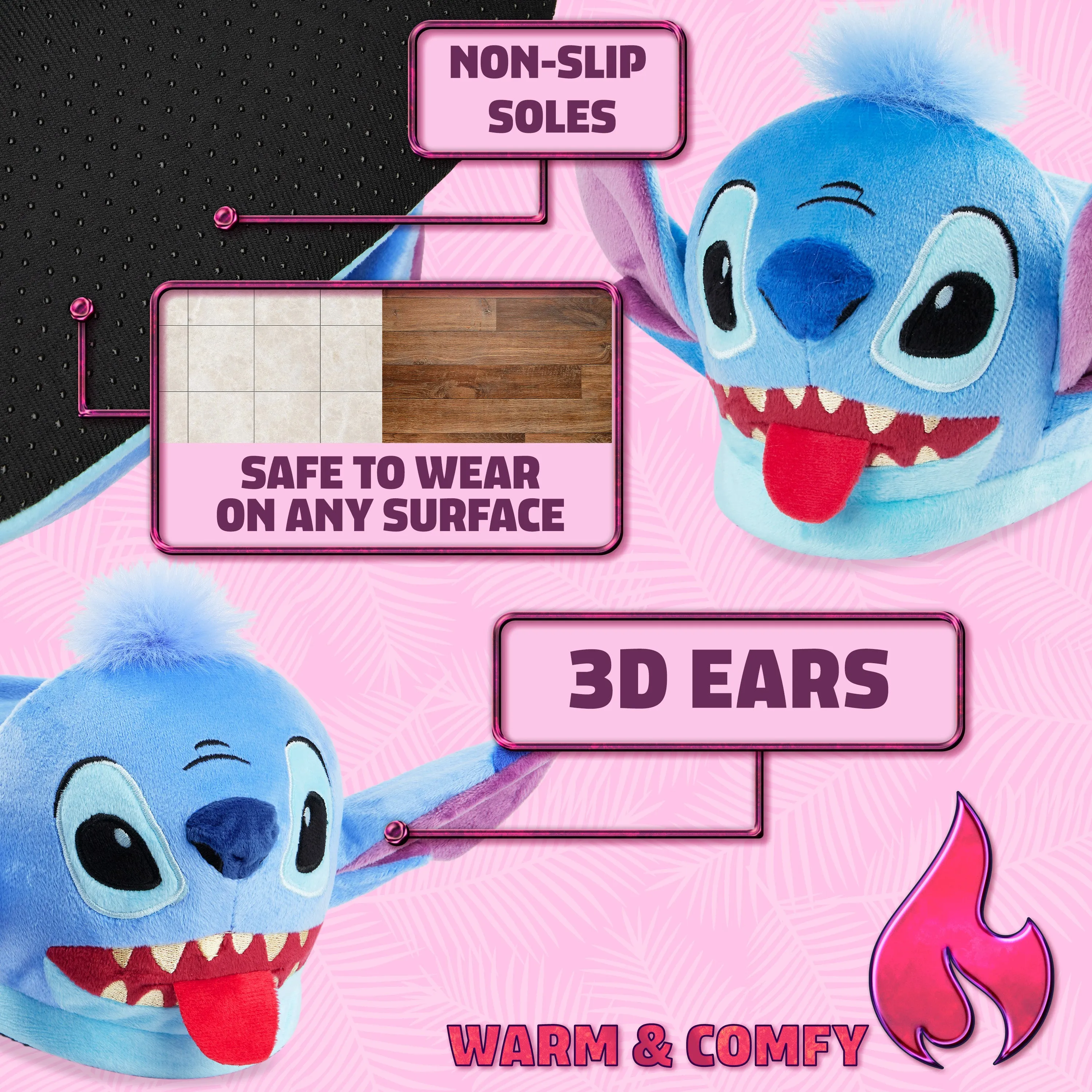 Disney Stitch Slippers Kids - 3D Fluffy Baby Yoda Children Warm Slippers Size 11-2