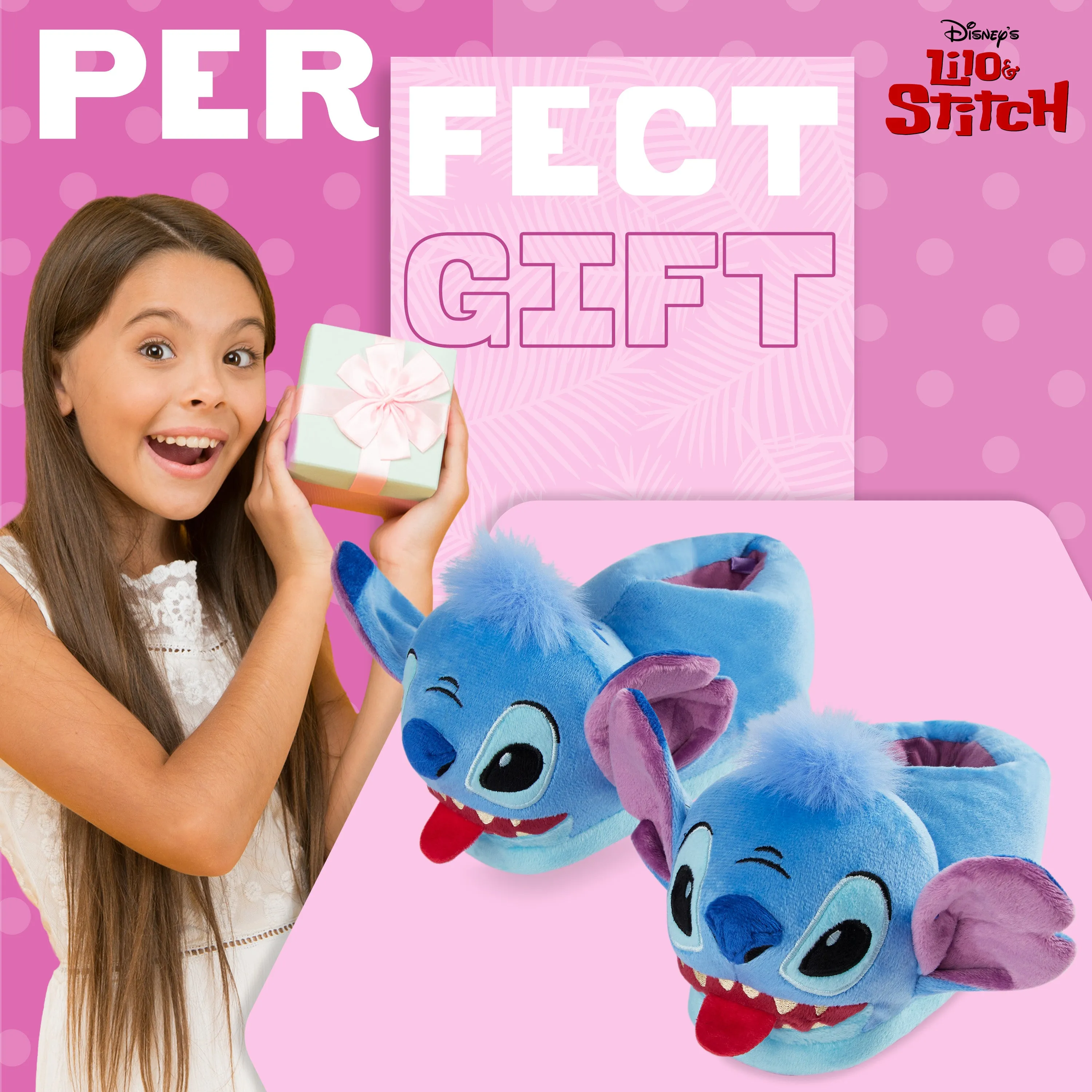 Disney Stitch Slippers Kids - 3D Fluffy Baby Yoda Children Warm Slippers Size 11-2